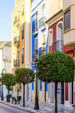 Renkli sokak Villajoyosa şehir, Costa Blanca, İspanya