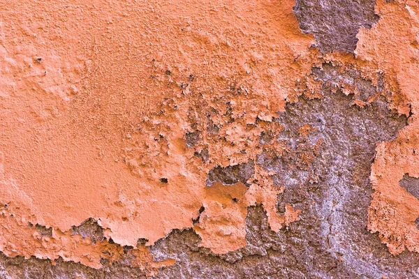 손상 된 그려진된 오렌지 갈색 오래 된 벽 배경 텍스처. — 스톡 사진