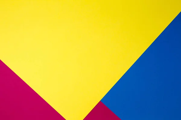 Χρώμα χαρτιά γεωμετρία επίπεδη σύνθεση φόντο με κίτρινο, κόκκινο και μπλε τόνους — Φωτογραφία Αρχείου