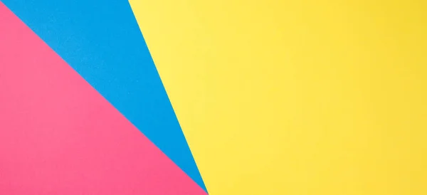Χρώμα φόντου γεωμετρία της έγγραφα επίπεδη σύνθεση με κίτρινο, ροζ και μπλε τόνους — Φωτογραφία Αρχείου