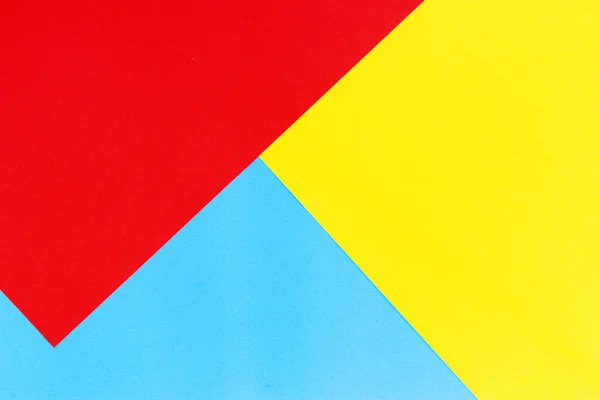 Έγγραφα γεωμετρία επίπεδη σύνθεση υπόβαθρο με κίτρινες αποχρώσεις κόκκινου και μπλε χρώματος — Φωτογραφία Αρχείου