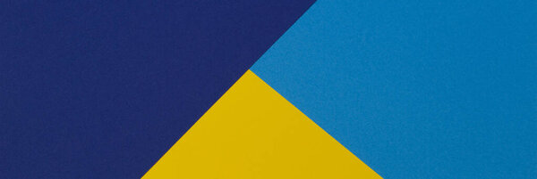 Abstract blue and yellow color paper geometry composition background