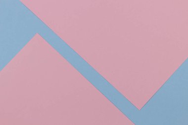 Soyut renkli kağıt dokusu arkaplanı. Minimum geometrik şekiller ve pastel mavisi çizgiler, açık pembe renkler