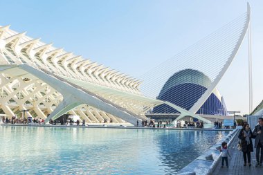 Valencia, İspanya - 02 Ocak 2020: Valencia, İspanya Sanat ve Bilim Şehri