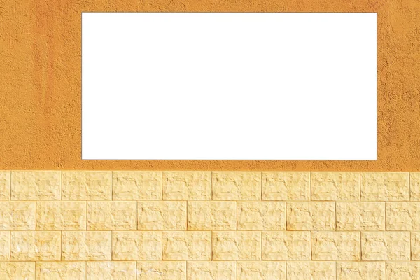 Нарисуй. Белый чистый рекламный щит на открытом воздухе, наружная рекламная вывеска, горизонтальная доска на стене — стоковое фото