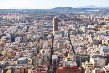 Alicante şehrinin panoramik manzarası, Costa Blanca, İspanya