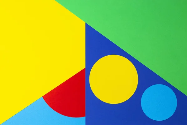Αφηρημένο γεωμετρικό σχήμα yelllow, μπλε, κόκκινο, πράσινο χρώμα φόντο χαρτί — Φωτογραφία Αρχείου