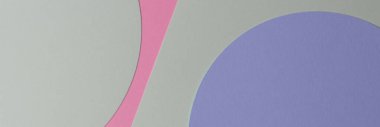 Soyut renkli kağıt dokusu arkaplanı. Pastel pembe, açık mavi ve yeşil renkte minimal geometrik şekiller ve çizgiler