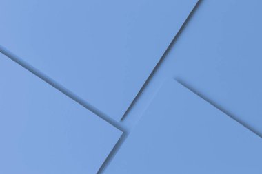 Soyut monokrom yaratıcı kağıt dokusu arka planı. Açık mavi renkli en az geometrik şekil ve çizgiler