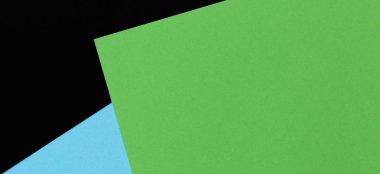 Soyut geometrik şekil açık mavi, yeşil ve siyah renkli kağıt arkaplan