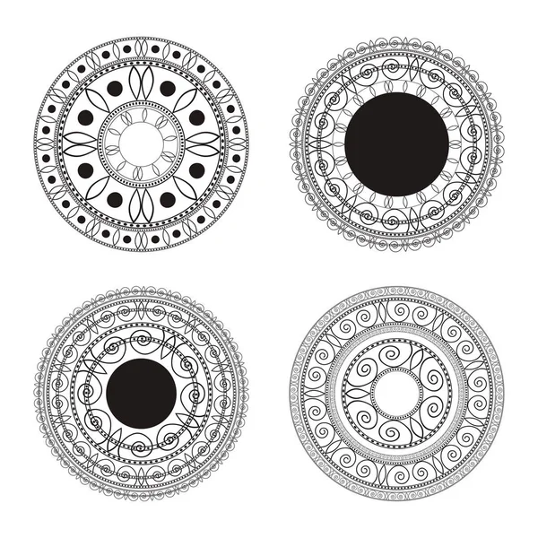 soyut dairesel desenler vektör kümesi.