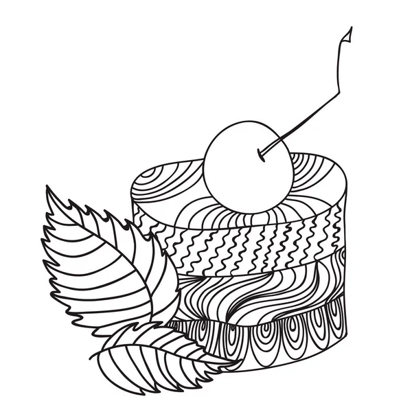 Kek kiraz ve nane yaprakları ile.