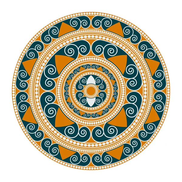 Mandala. Ornamento geometrico rotondo . — Vettoriale Stock