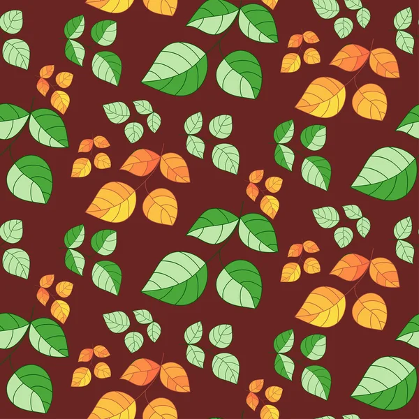 가시없는 가을 잎 무늬. — 스톡 벡터