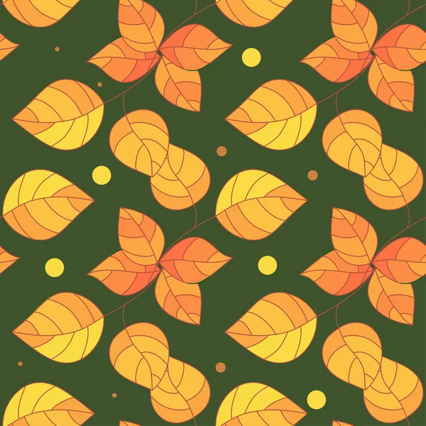 Seamless autumn leaves pattern. — Stock Vector