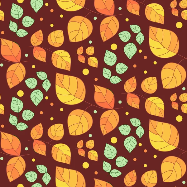 Seamless autumn leaves pattern. — Stock Vector