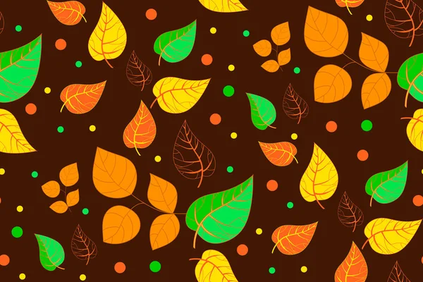 Seamless autumn leaves pattern. — Stock Vector