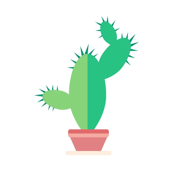 Planta em vaso em estilo plano sobre fundo branco. Cactus . —  Vetores de Stock