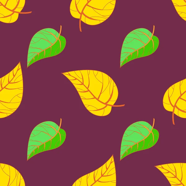 Seamless autumn leaves pattern. — Stock Vector