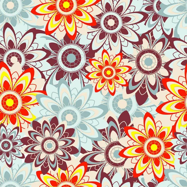 Textura perfecta con flores abstractas . — Archivo Imágenes Vectoriales