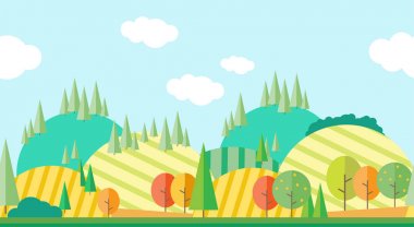 Kesintisiz yatay sonbahar manzara