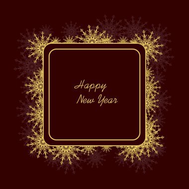 Kar taneleri ile çerçeve. Vektör çizim