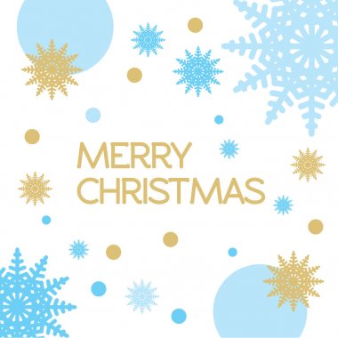 Beyaz bir arka plan üzerinde Noel karede. Vektör tasarım tebrik kartı, davet, başlık sayfası veya poster için dekoratif öğeler. Kar taneleri ile dekorasyon