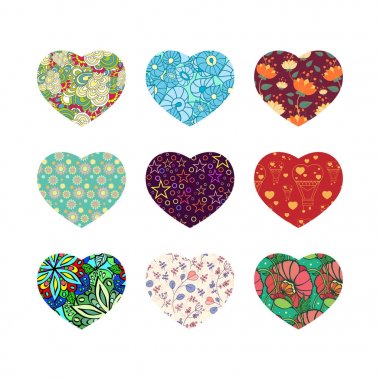 set van negen harten