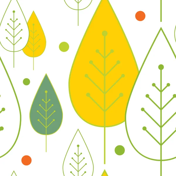 Herbst nahtlose Muster abstrakte bunte Blätter auf weißem Hintergrund. Vektorhintergrund — Stockvektor