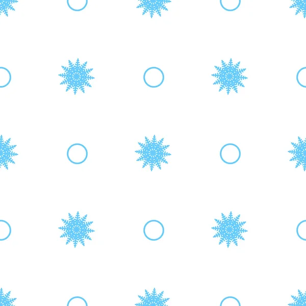 Symetryczny minimalistyczny wzór płatki śniegu i koła na białym tle. Projektowanie w kolorze niebieskim. Ilustracja wektorowa — Wektor stockowy