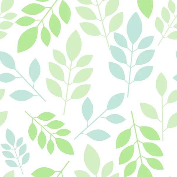 Chaotic seamless pattern of abstract leaves on a white background. Vector illustration — Stock Vector