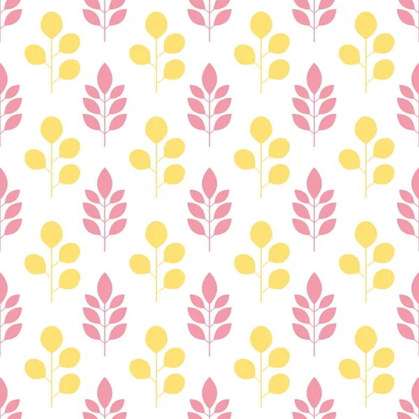 Symetrické bezešvé květinový vzor s barevné listí na bílém pozadí. Křehké flóry. Vektorové ilustrace. — Stockový vektor