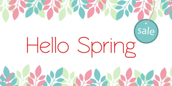 Banner Hello Spring sale. Vector Illustration — Stock Vector