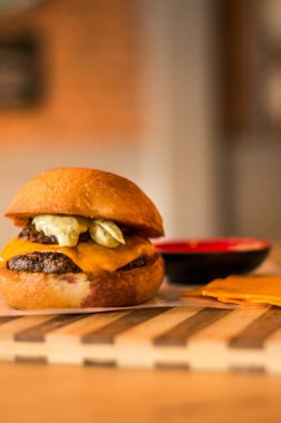 hamburguer esnaf tablo ahşap