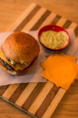 hamburguer esnaf tablo ahşap