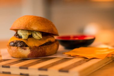 hamburguer esnaf tablo ahşap