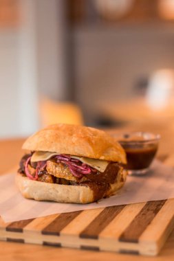 hamburguer esnaf tablo ahşap