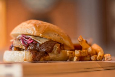 hamburguer esnaf tablo ahşap