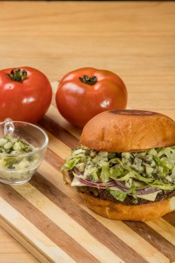 hamburguer esnaf tablo ahşap