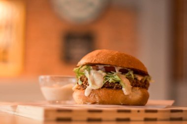 hamburguer esnaf tablo ahşap