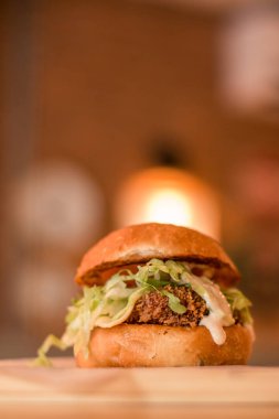 hamburguer esnaf tablo ahşap