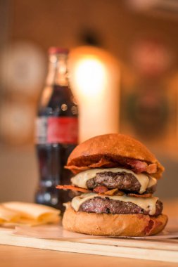 hamburguer esnaf tablo ahşap