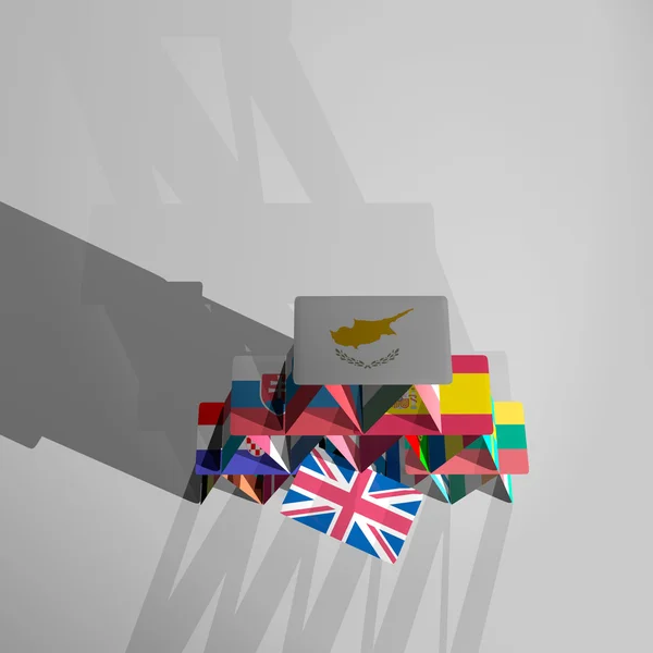 Avrupa Brexit iskambil kağıtlarından ev daraltmak tehlike felaket CGI 3d AB 