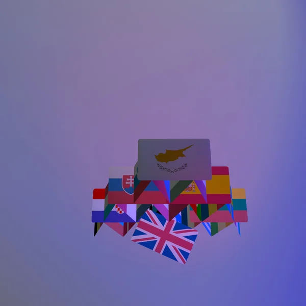Avrupa Brexit iskambil kağıtlarından ev daraltmak tehlike felaket CGI 3d AB 