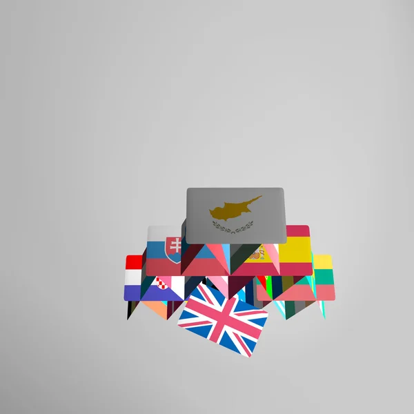 Avrupa Brexit iskambil kağıtlarından ev daraltmak tehlike felaket CGI 3d AB 