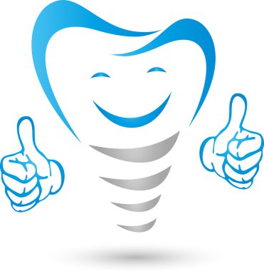 Dental implant, diş implantı gülerek el ile