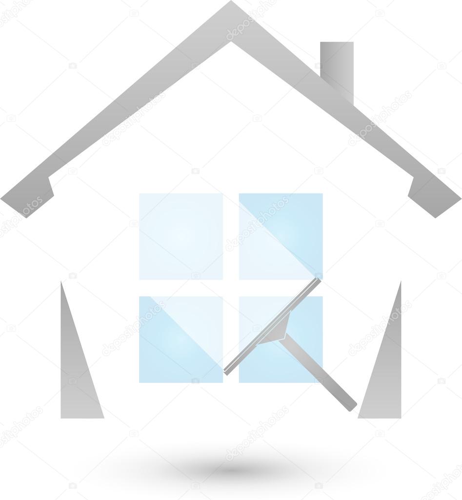 Washing windows, logo, cleaning, cleaning company