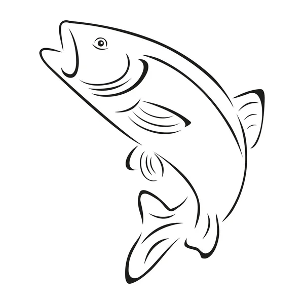 Pesca, Trucha, Pescado, Logo — Vector de stock