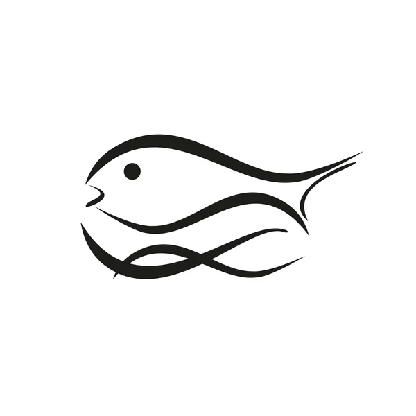 Pesce, logo, pesca, mare — Vettoriale Stock