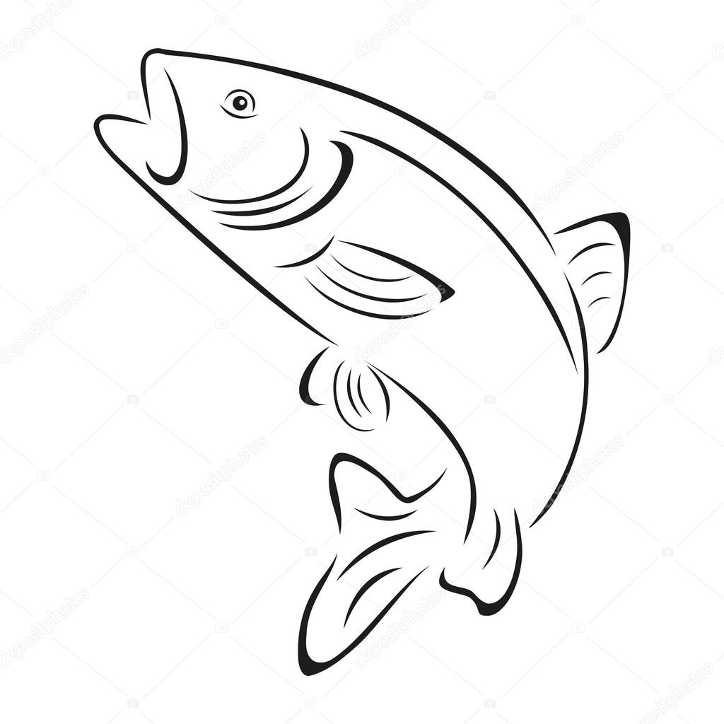 Trout, fish, logo, Fishing